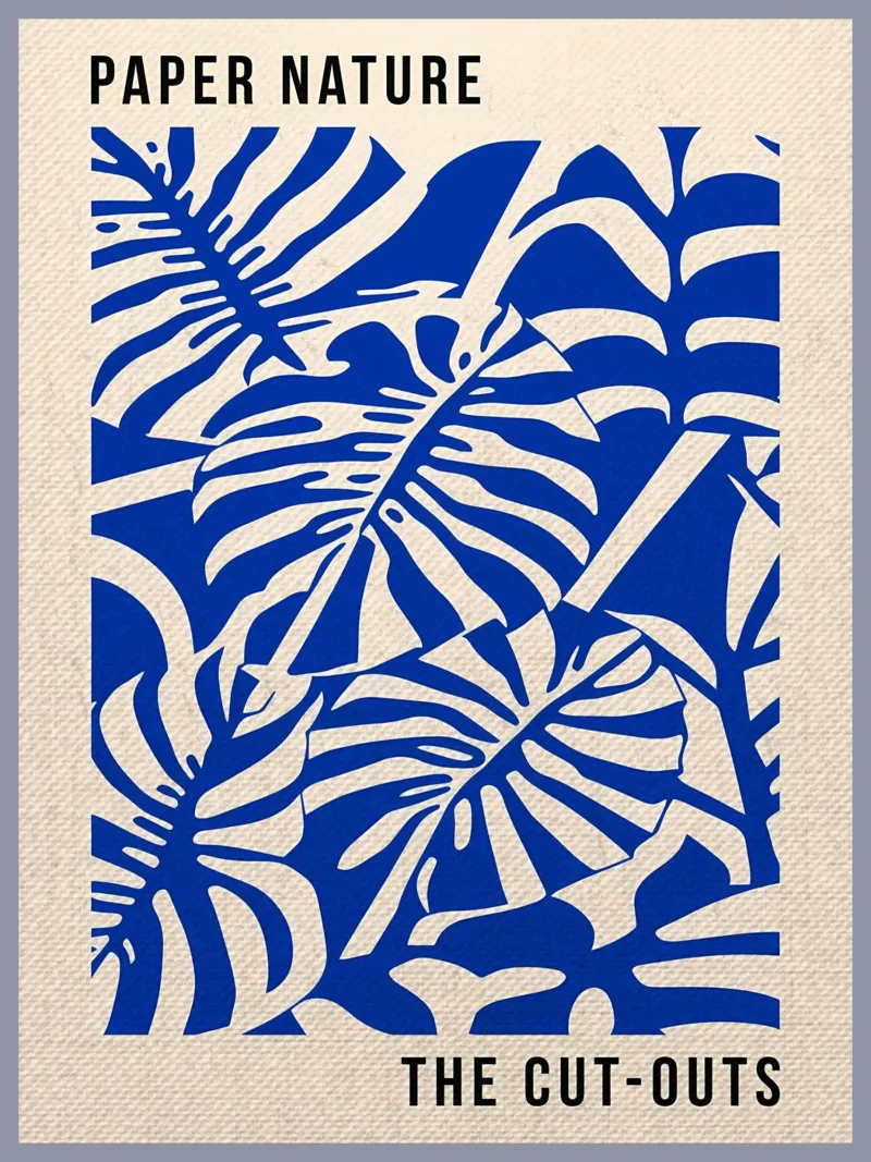 Paper Nature Blue Monstera poster by Amanda Studio