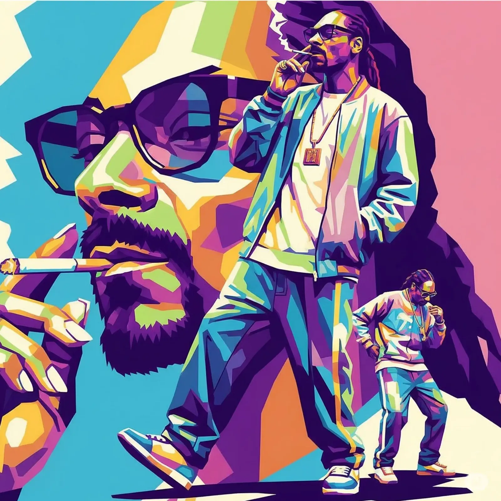 Snoop Dogg - WPAP art style (1) pellicola backlit da Hantamrata
