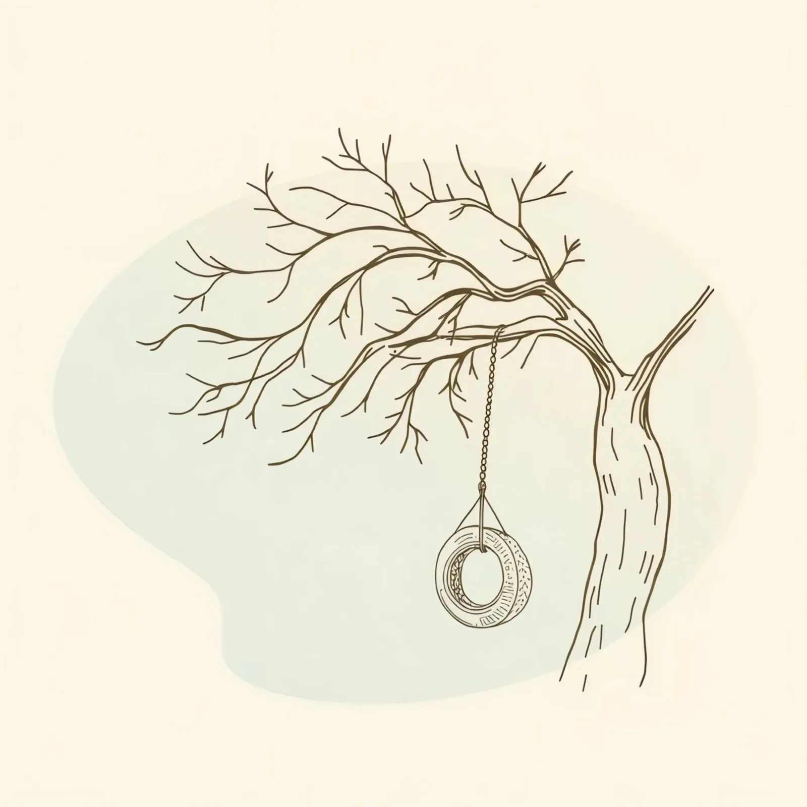 Albero con altalena appesa ai rami spogli pellicola backlit da DesignDoodle