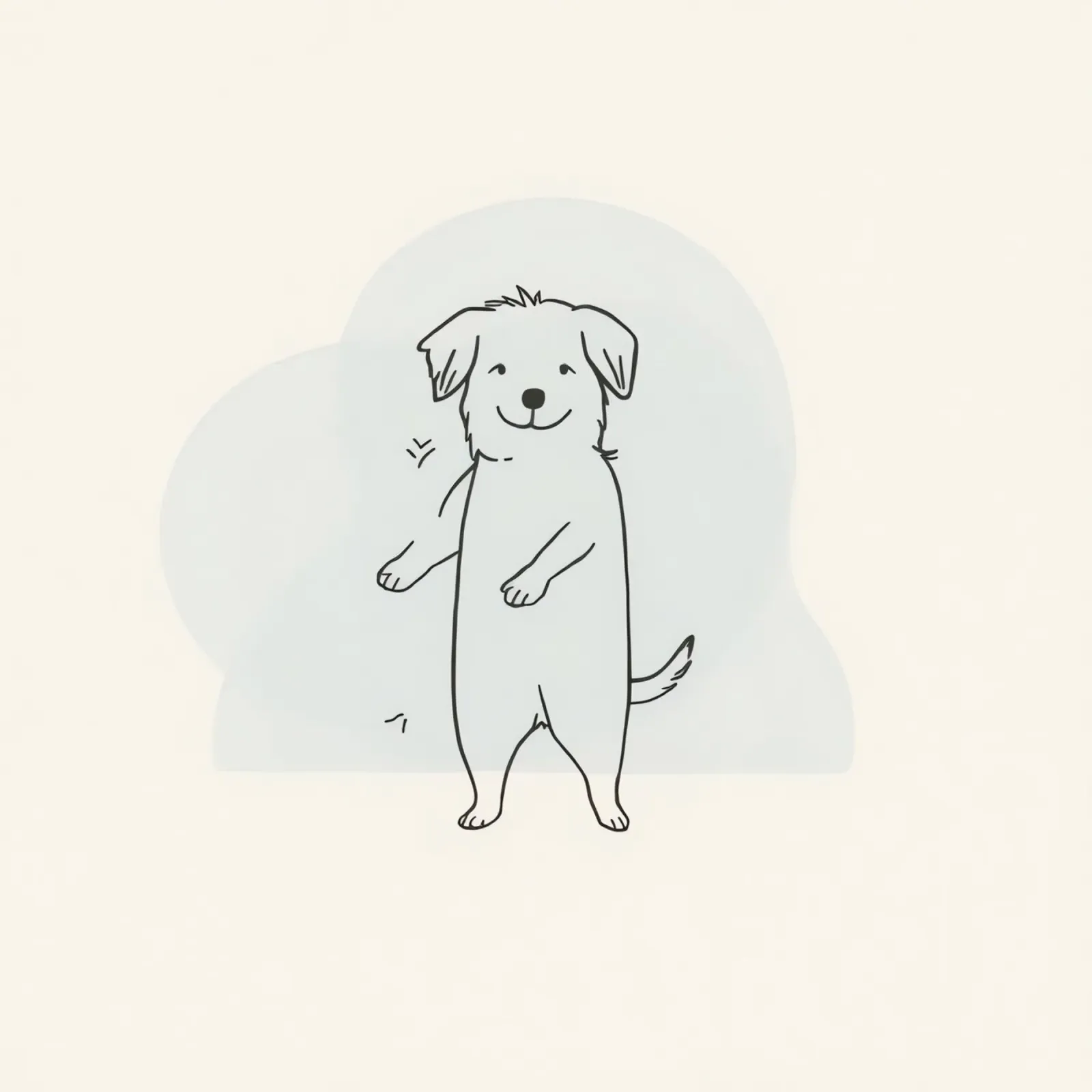 Delizioso cane in piedi sulle zampe posteriori con un viso gioioso poster da DesignDoodle