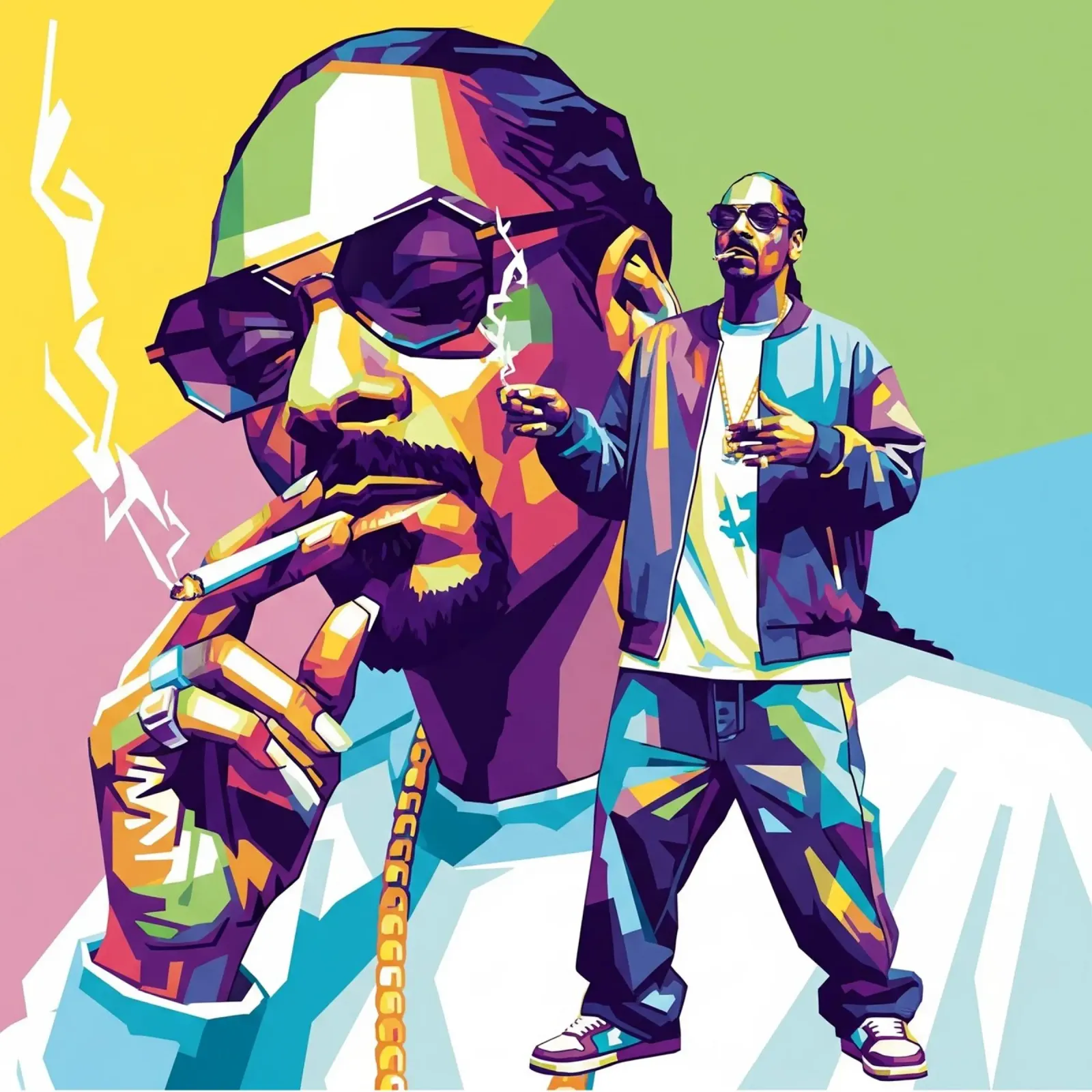 Snoop Dogg - WPAP art style (3) pellicola backlit da Hantamrata