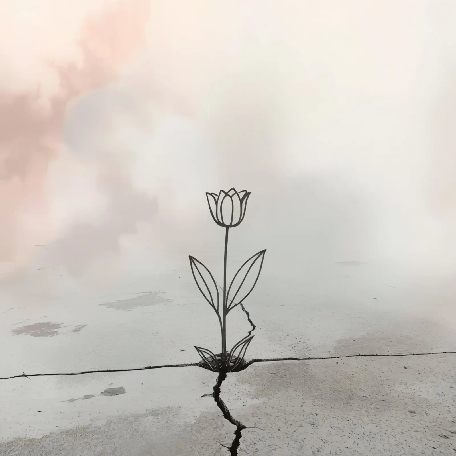 Pavé fissuré avec une fleur délicate hahnemühle de DesignDoodle