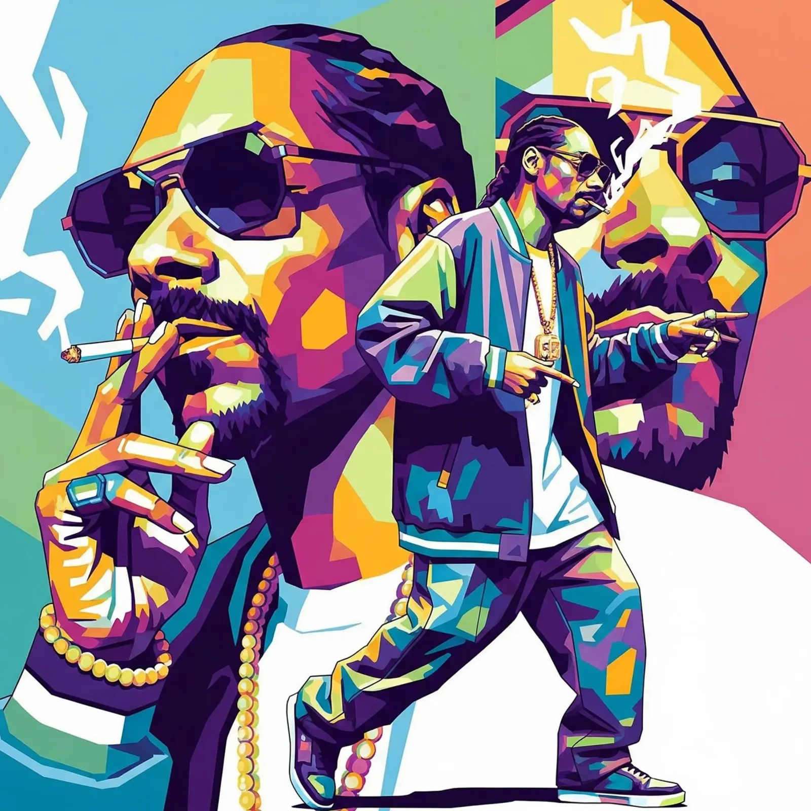 Snoop Dogg - WPAP art style (4) pellicola backlit da Hantamrata