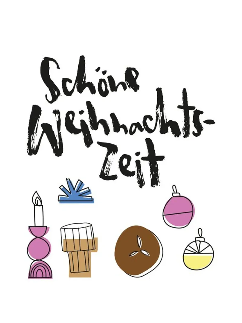 Weihnachtszeit poster con telaio in legno da Brushmeetspaper