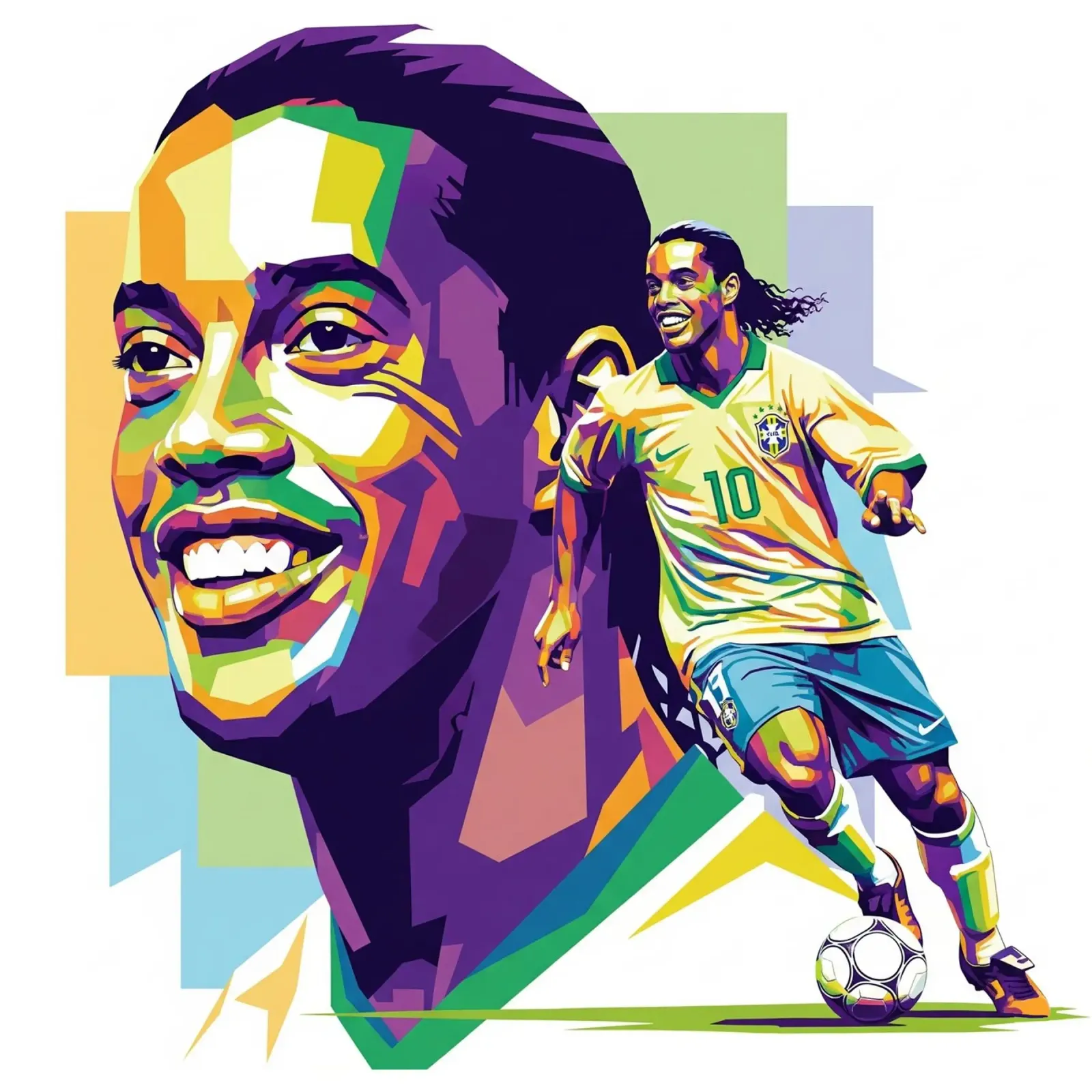 Ronaldinho with the iconic smile alluminio dibond da Hantamrata