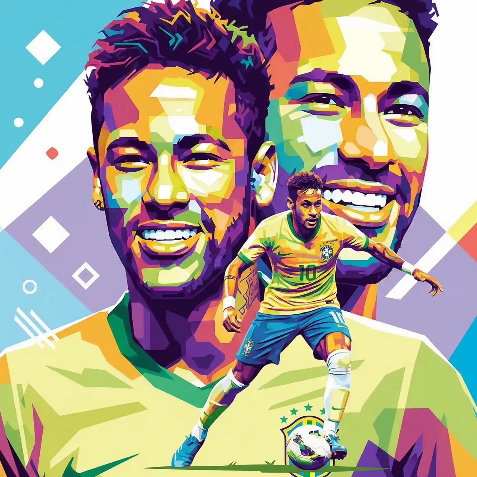 Neymar - WPAP art style (1) plexiglass da Hantamrata