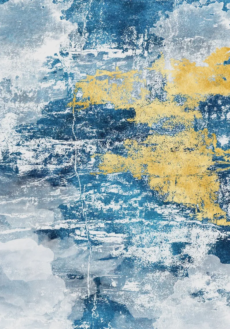 abstract art concrete texture blue and yellow alluminio dibond da vintageshop