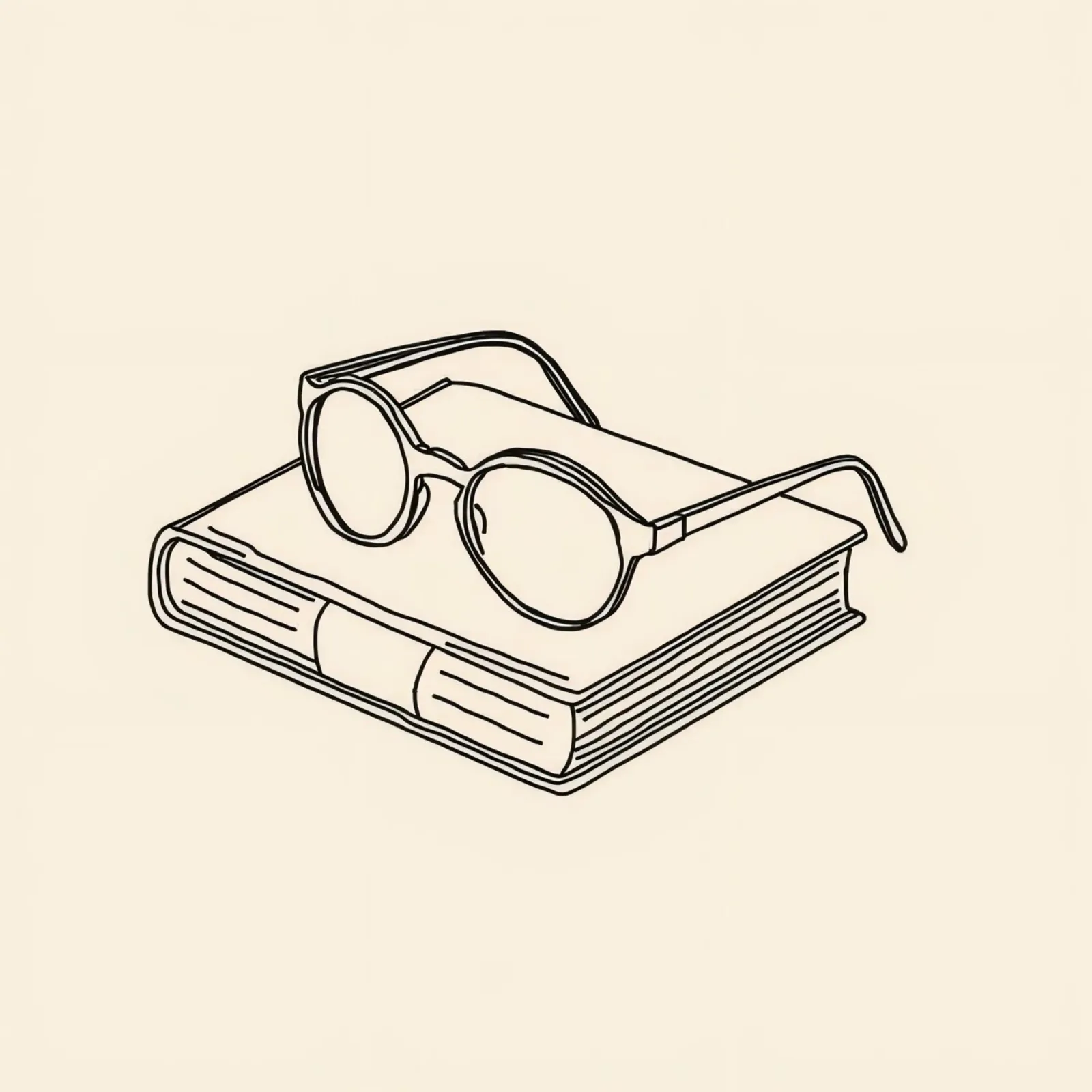 Glasses on a closed book symbolizing knowledge and reading hahnemühle by DesignDoodle