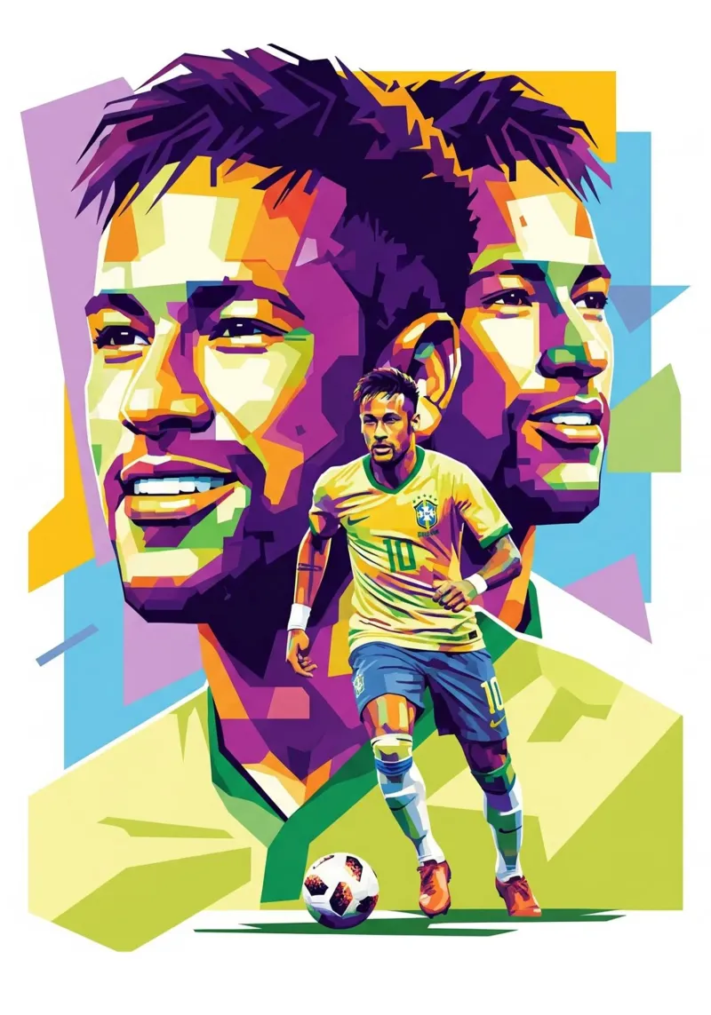 Neymar - WPAP art style (2) plexiglass da Hantamrata