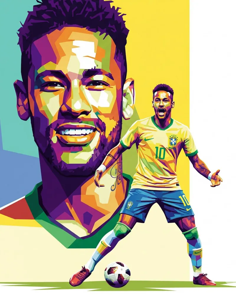 Neymar - WPAP art style (3) canvas by Hantamrata