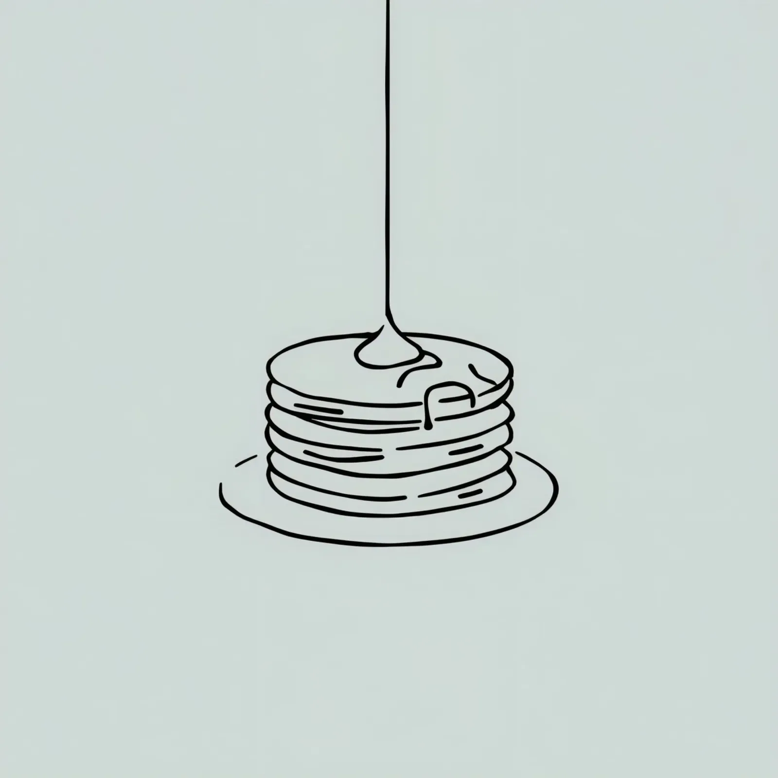 Pancake impilati con sciroppo che cola su uno sfondo verde plexiglass da DesignDoodle