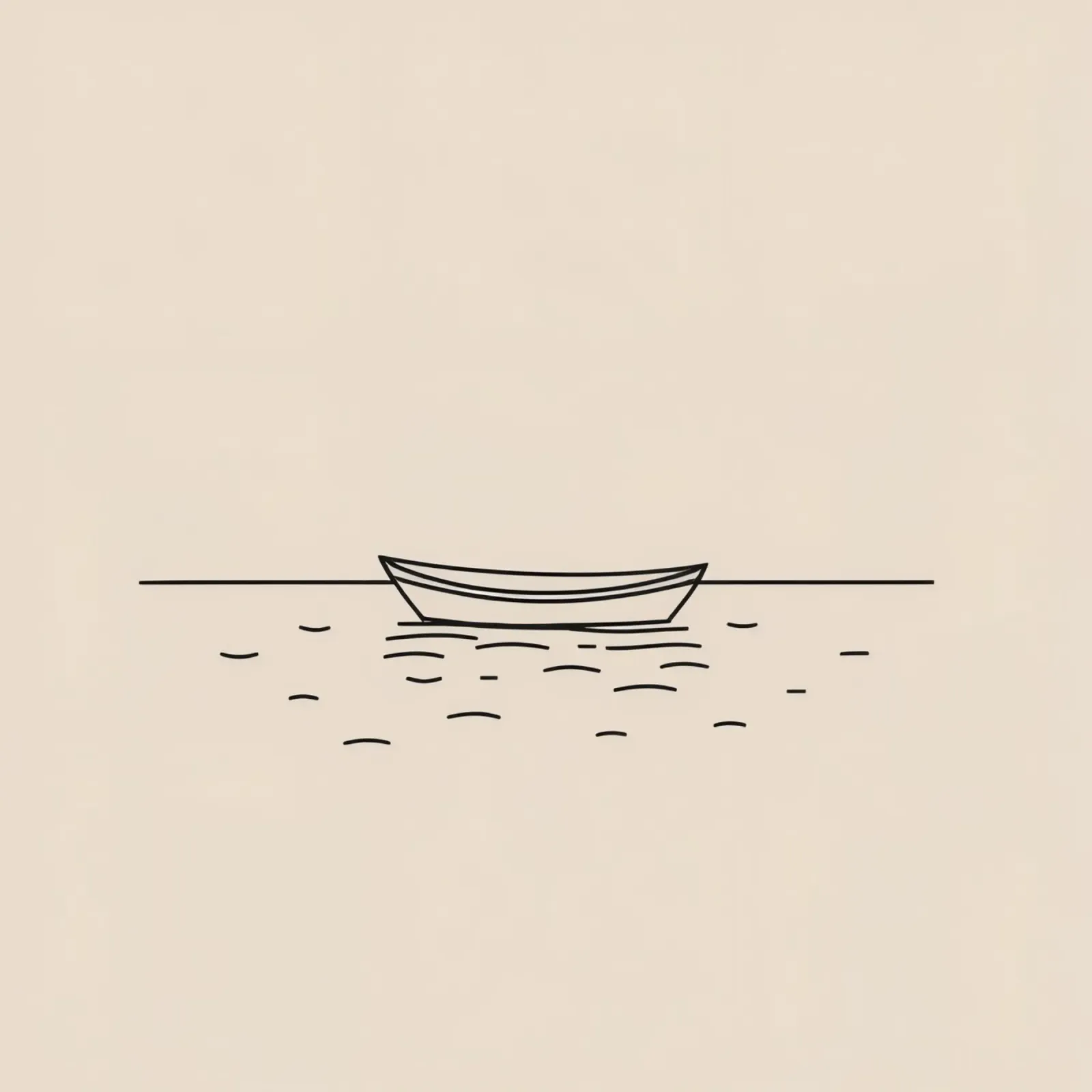 Simple boat floating quietly on calm waters at dawn hahnemühle by DesignDoodle