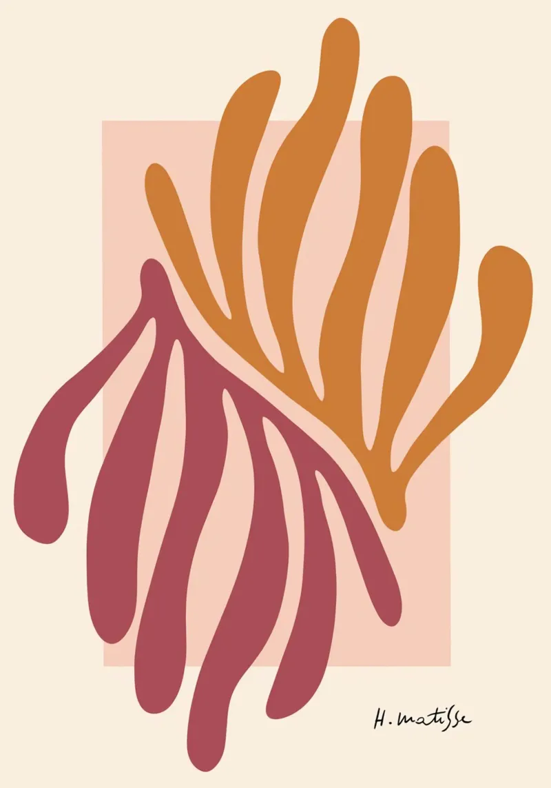 Henri Matisse - De bladmagie canvas met Baklijst van DODOLAN STORE