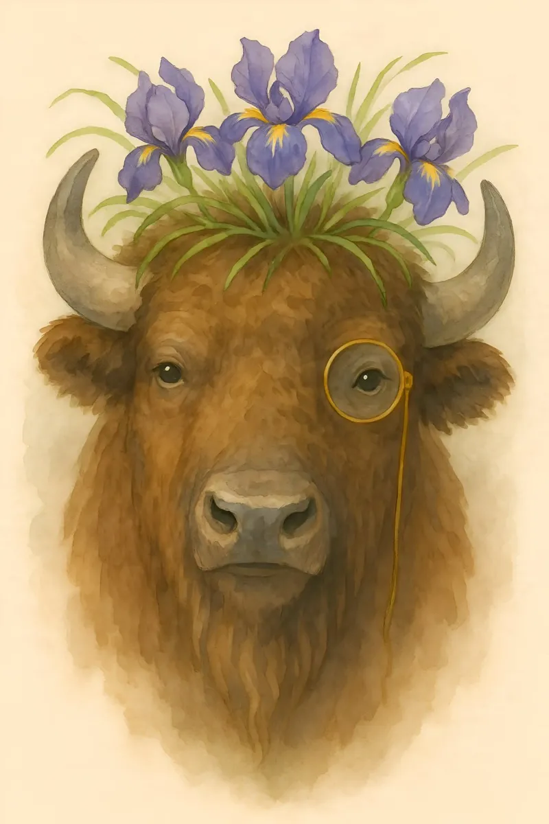 Il nobile bisonte di Iris Hill tela con Cornice a cassetta da Graceful Desine
