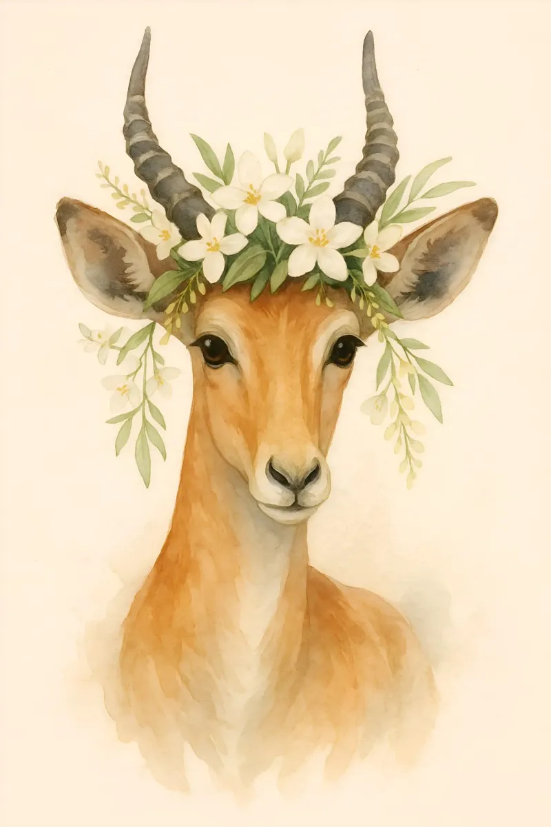 L'antilope floreale Grace pellicola backlit da Graceful Desine