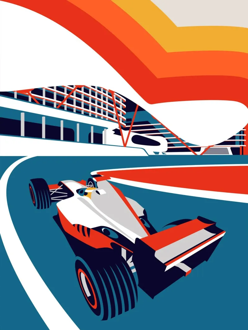 Auto da corsa di Formula Abu Dhabi pellicola backlit da Mariel Toigo