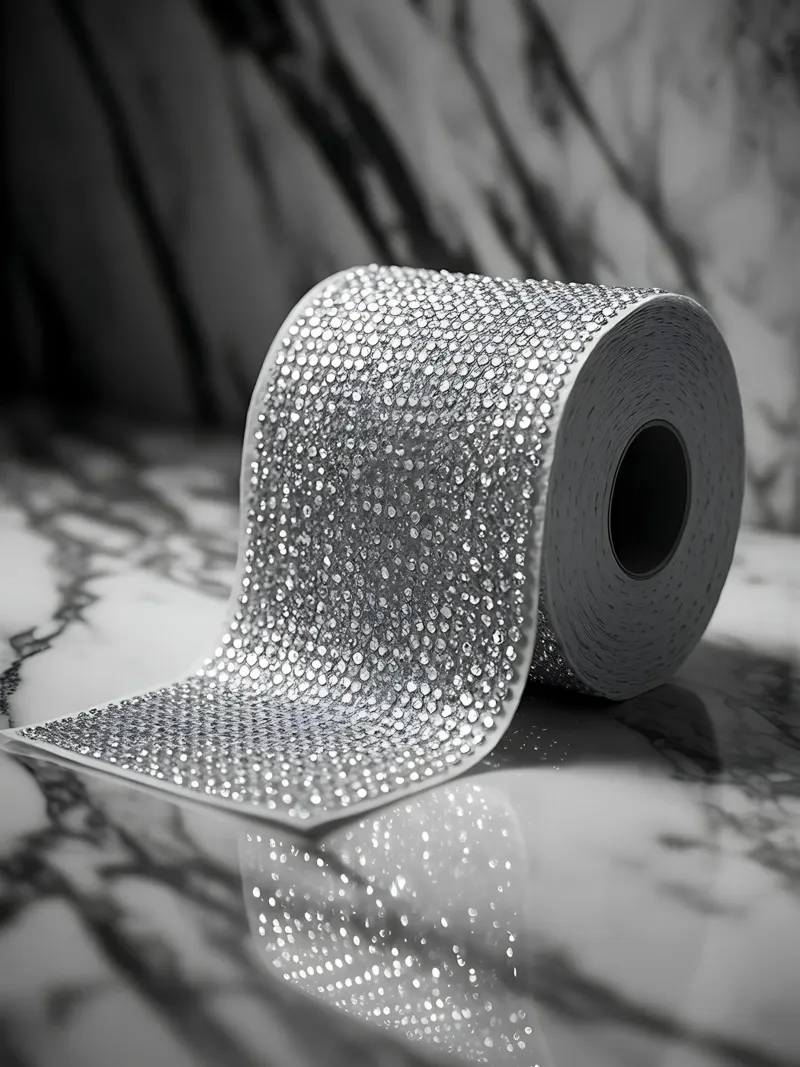 Roll of Diamond-Inlaid Toilet Paper poster with aluminum frame by Plain Thoughts