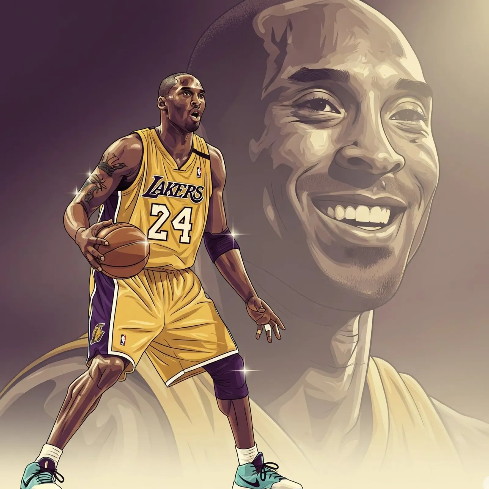 Kobe Bryant smile carta hahnemühle da Lembayung art