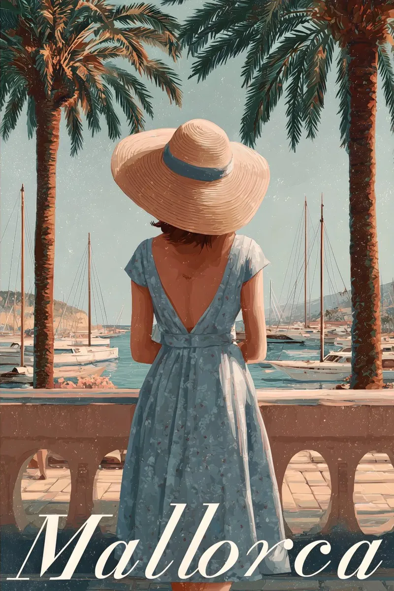 Mallorca Vintage Reiseposter hahnemühle by Vintage Travel Art