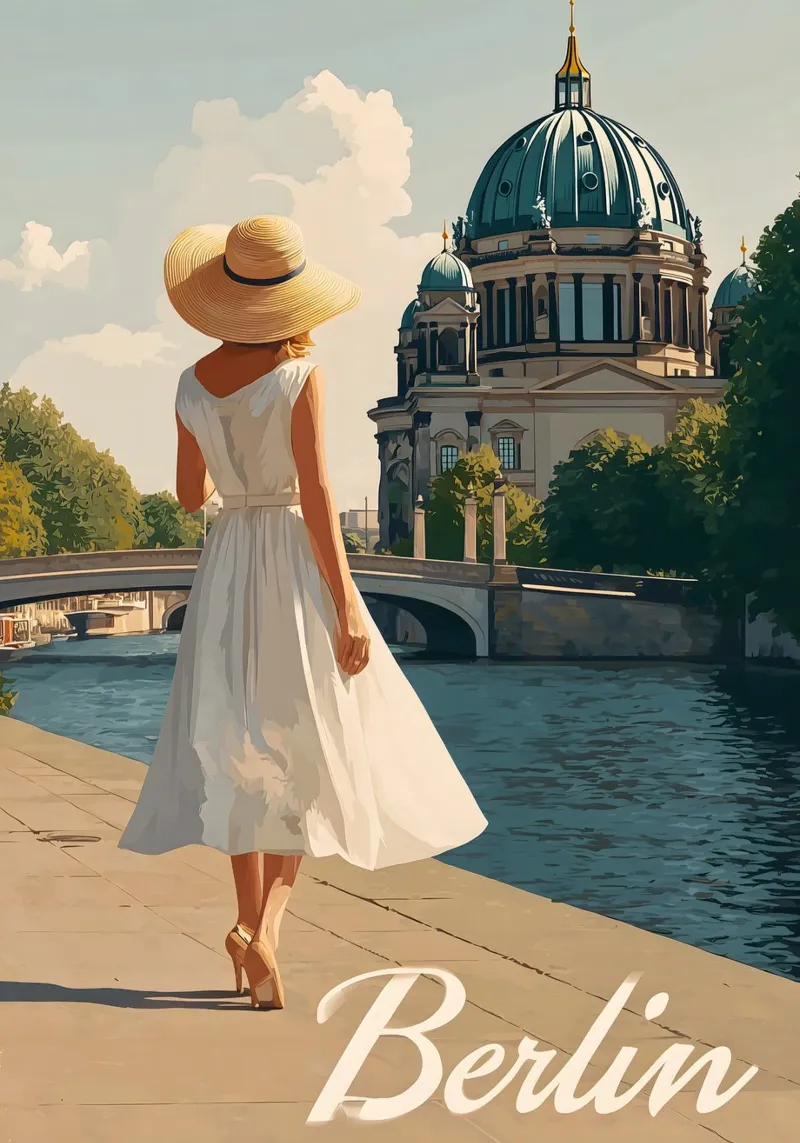 Berlin vintage art hahnemühle by Vintage Travel Art
