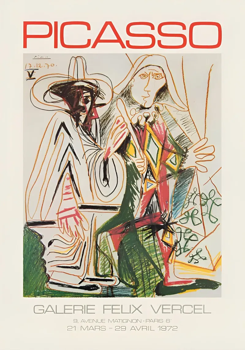 Picasso Galerie Vercel Poster - Ikonische abstrakte Figuren Hahnemühle von homdeco
