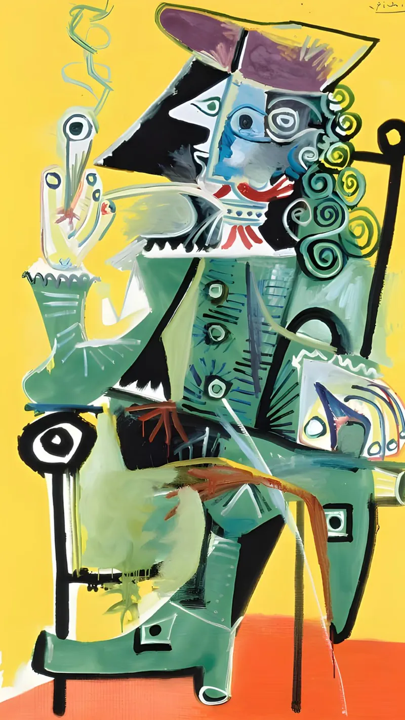 Moschettiere ispirato a Picasso - Audace ritratto cubista pellicola backlit da homdeco