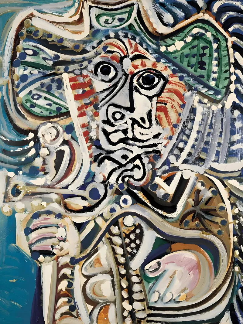 Figura astratta ispirata a Picasso - Arte espressiva intensa pellicola backlit da homdeco