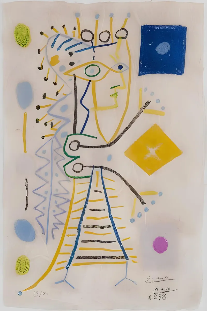 Picasso Abstracte compositie 1958 - Avant-Garde Moderne Kunst hahnemühle van homdeco