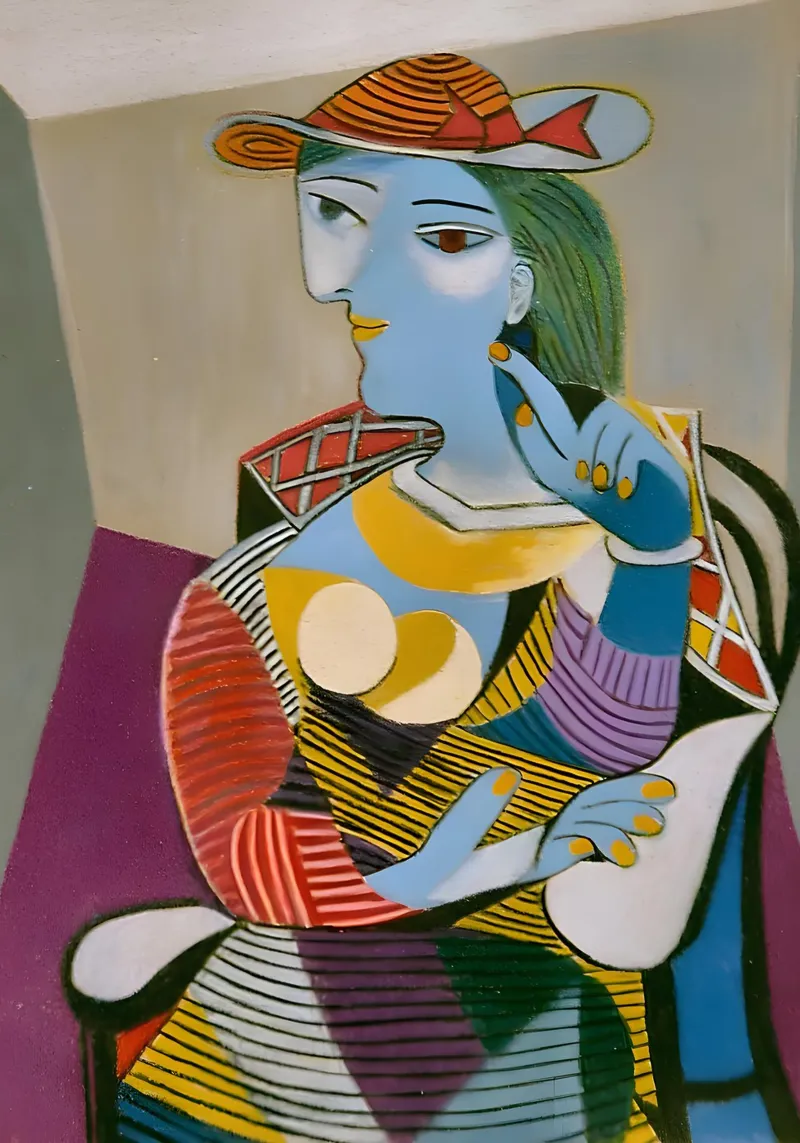 Donna con cappello ispirata a Picasso - Cubista multiprospettico plexiglass da homdeco