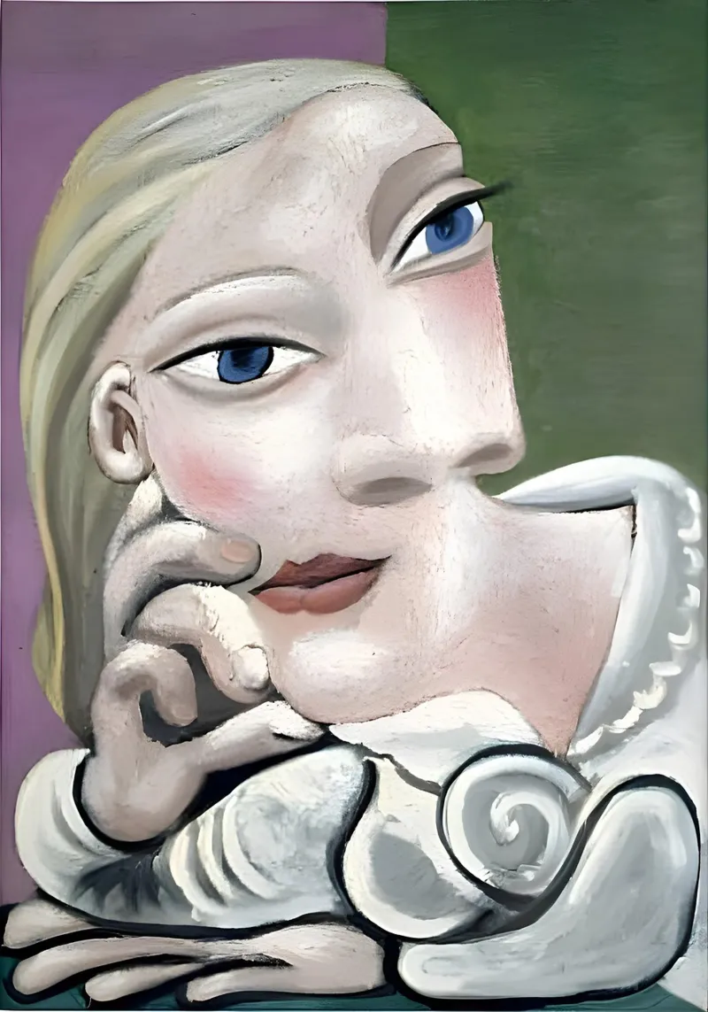 Donna ispirata a Picasso - Ritratto cubista riflessivo alluminio dibond da homdeco