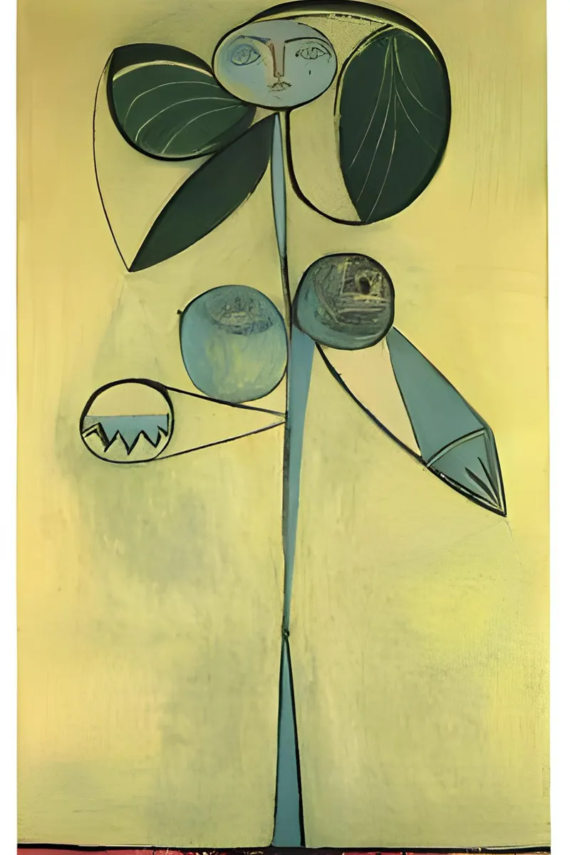 Picasso Abstract Botanical Figure Cubist Art Print canvas by homdeco