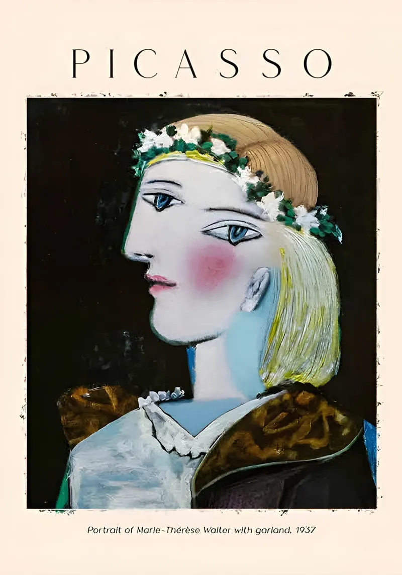 Picasso Marie-Thérèse Walter, Surreal Cubist Portrait canvas with Floater frame by homdeco