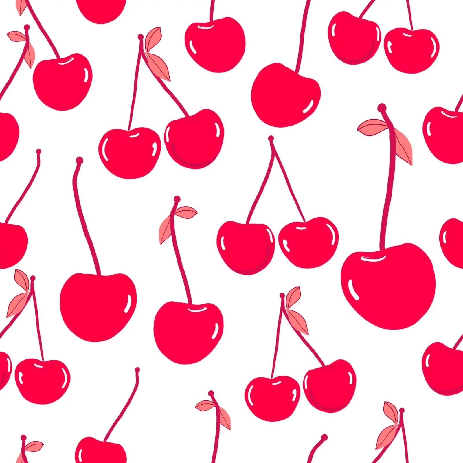 Valentine's Day design red cherries pattern hahnemühle by gulsengunel
