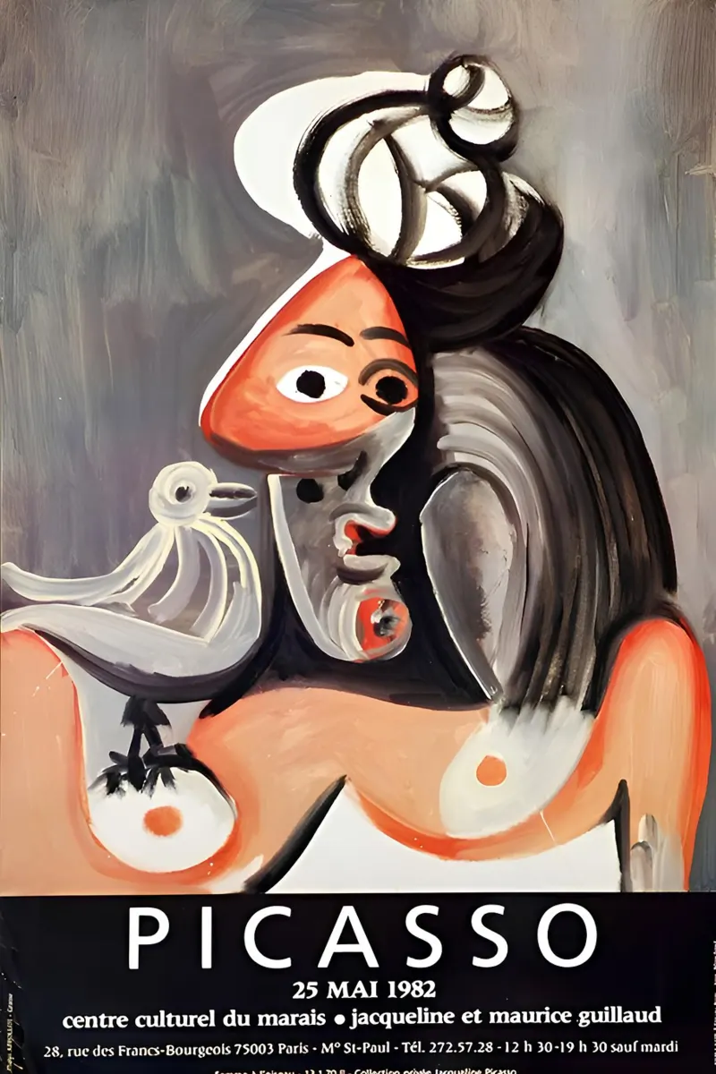 Poster della mostra di Picasso Jacqueline e Maurice Guillaud pellicola backlit da homdeco