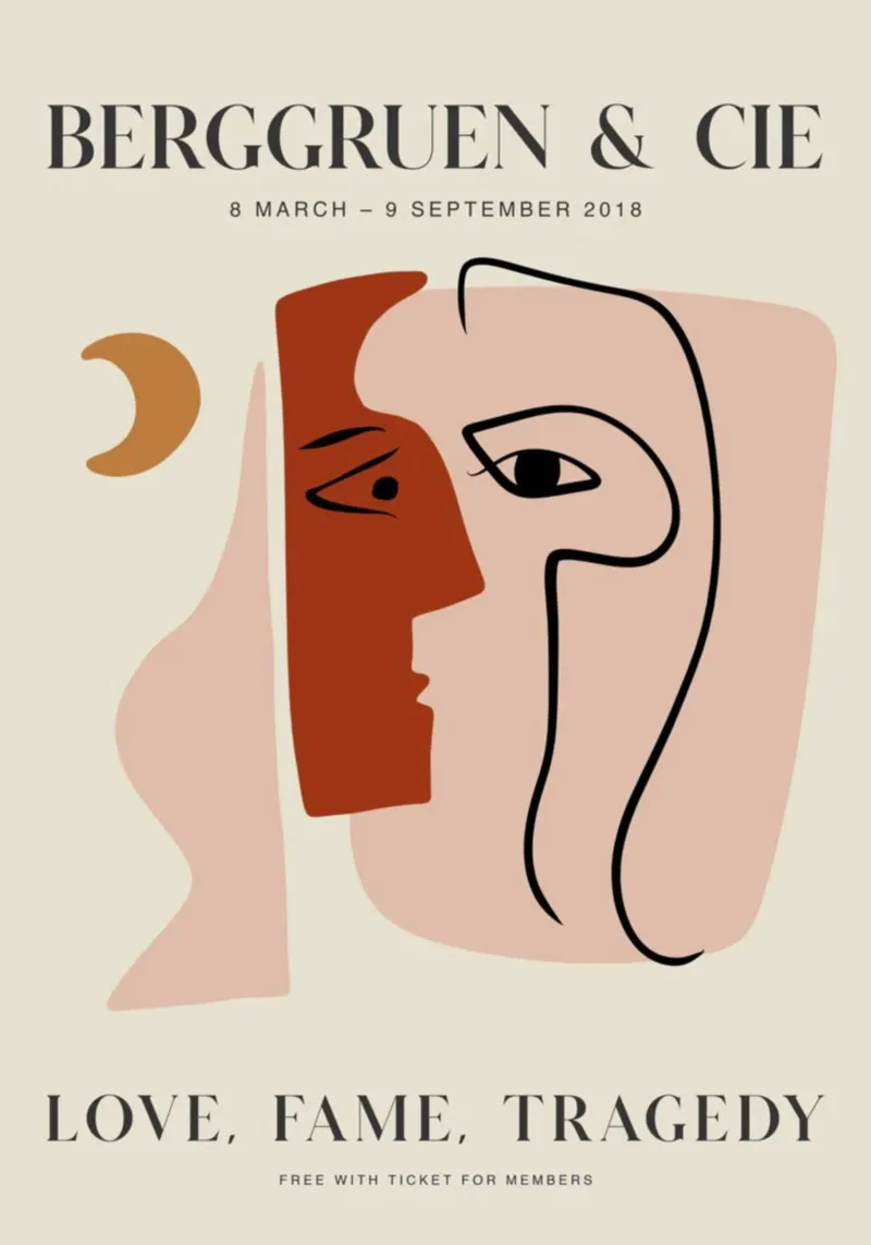 Berggruen & Cie Amore Fama Tragedia Volti astratti poster da homdeco