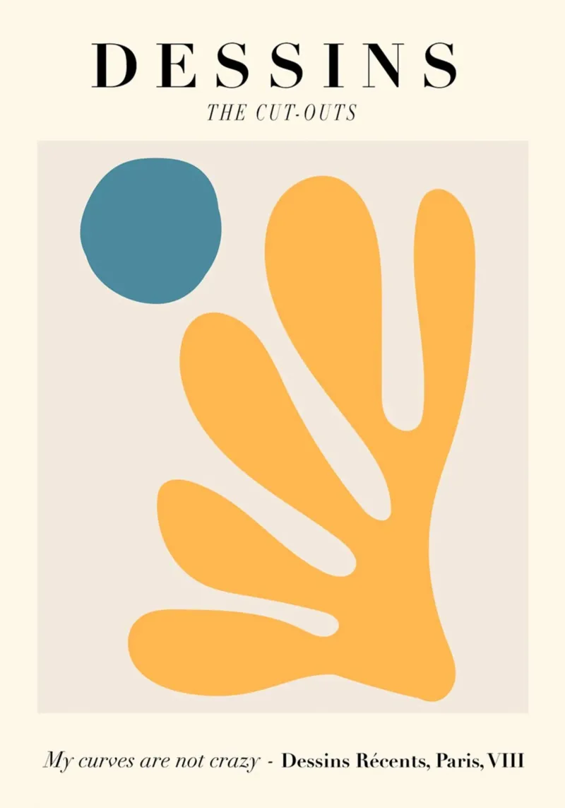 Dessins Cut-Outs Stampa astratta arancione e blu pannello forex da homdeco