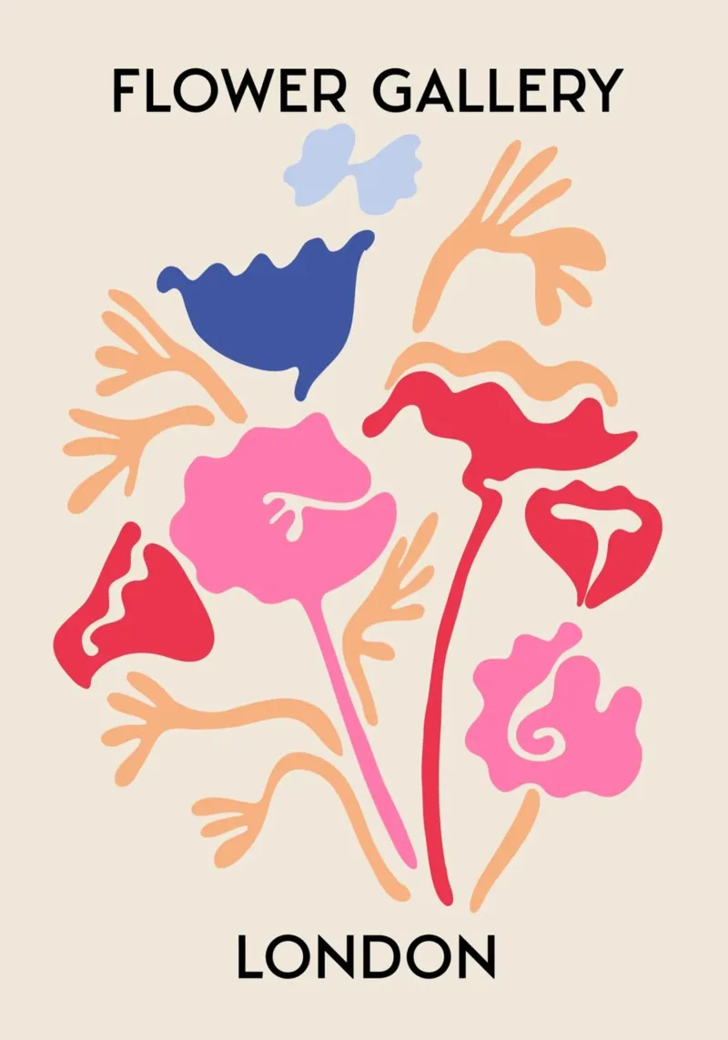 London Flower Gallery Abstract Bloom Print canvas met Baklijst van homdeco