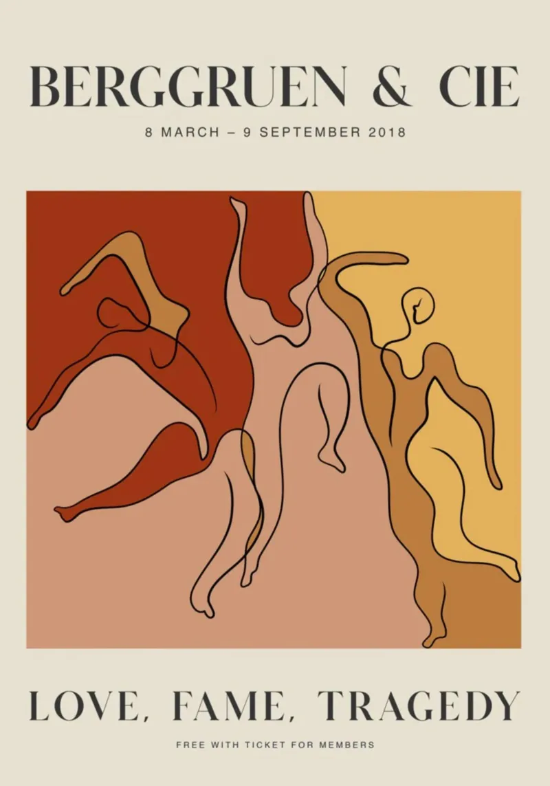 Berggruen & Cie Figure astratte Amore Fama Tragedia poster con telaio in legno da homdeco
