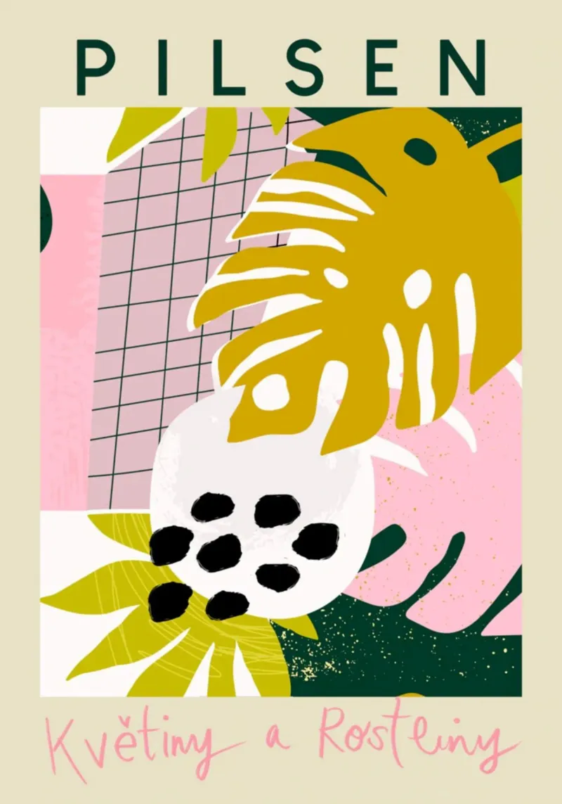Pilsen Fiori e piante tropicali Astratto carta hahnemühle da homdeco
