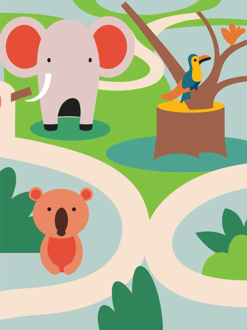 Elephant Zoo alu-dibond by CUTE ANIMALS