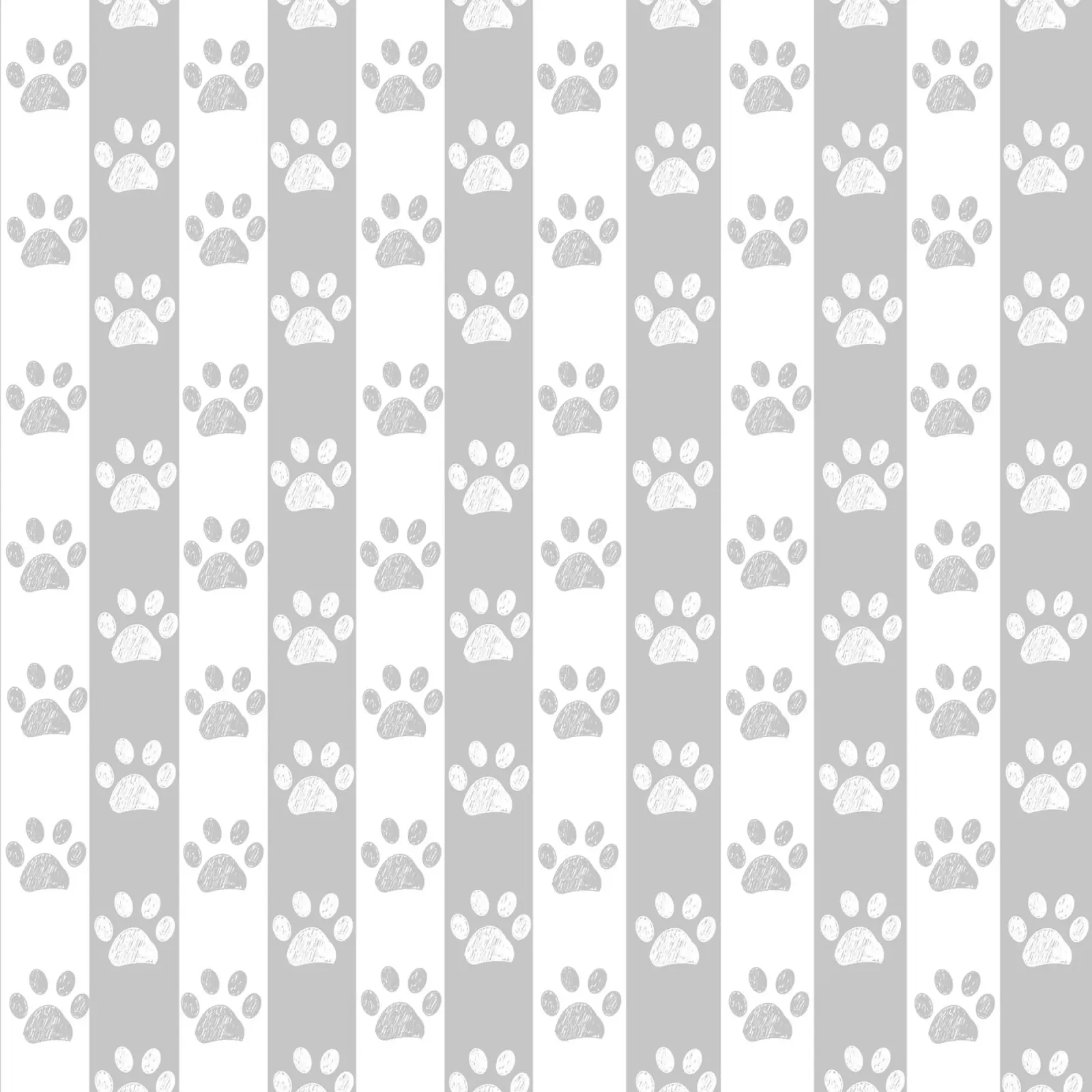 Grey and white stripe pattern with doodle paw print alu-dibond by gulsengunel