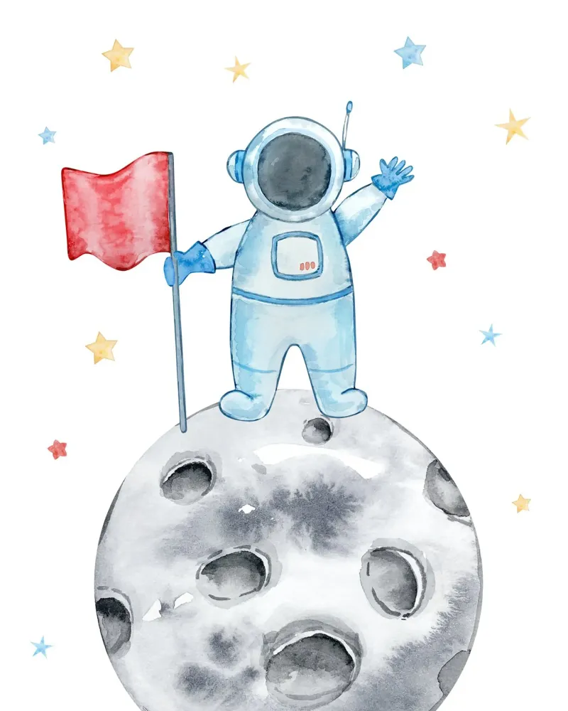 Astronaut on the moon pellicola backlit da vintageshop