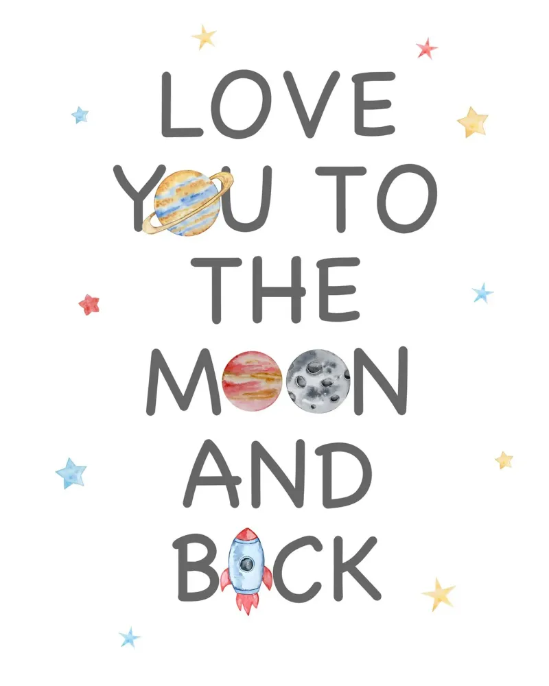 love you to the moon and back hahnemühle by vintageshop