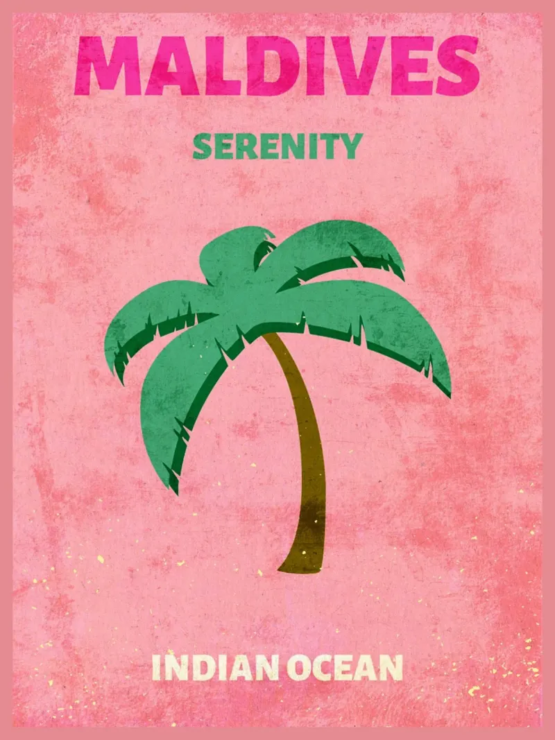 Maldive Serenity Palm Tree poster da Drew Studio