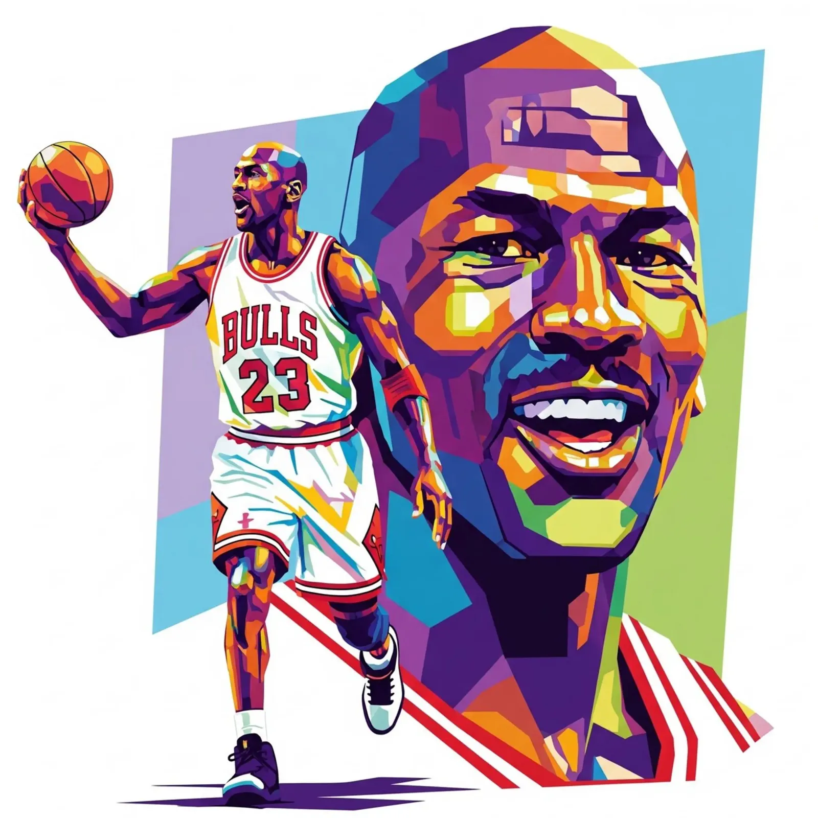 Michael Jordan WPAP art style carta hahnemühle da Hantamrata