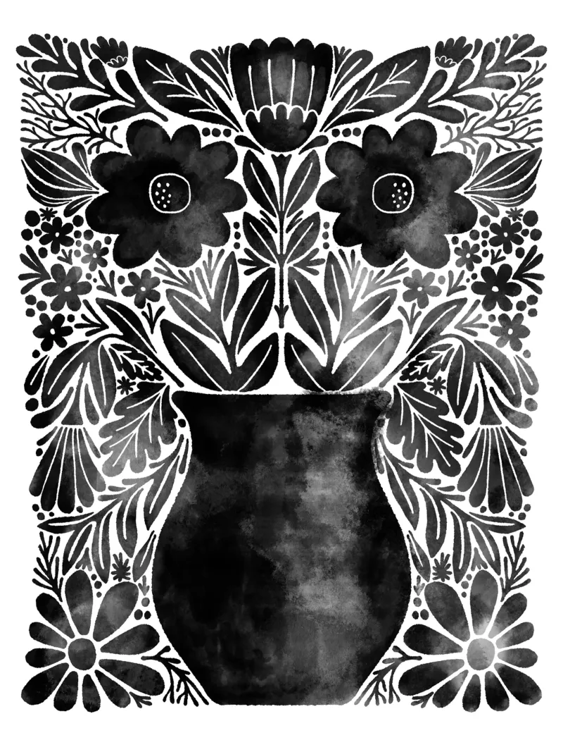 Vaso di fiori poster con telaio in legno da Matthew Taylor Wilson