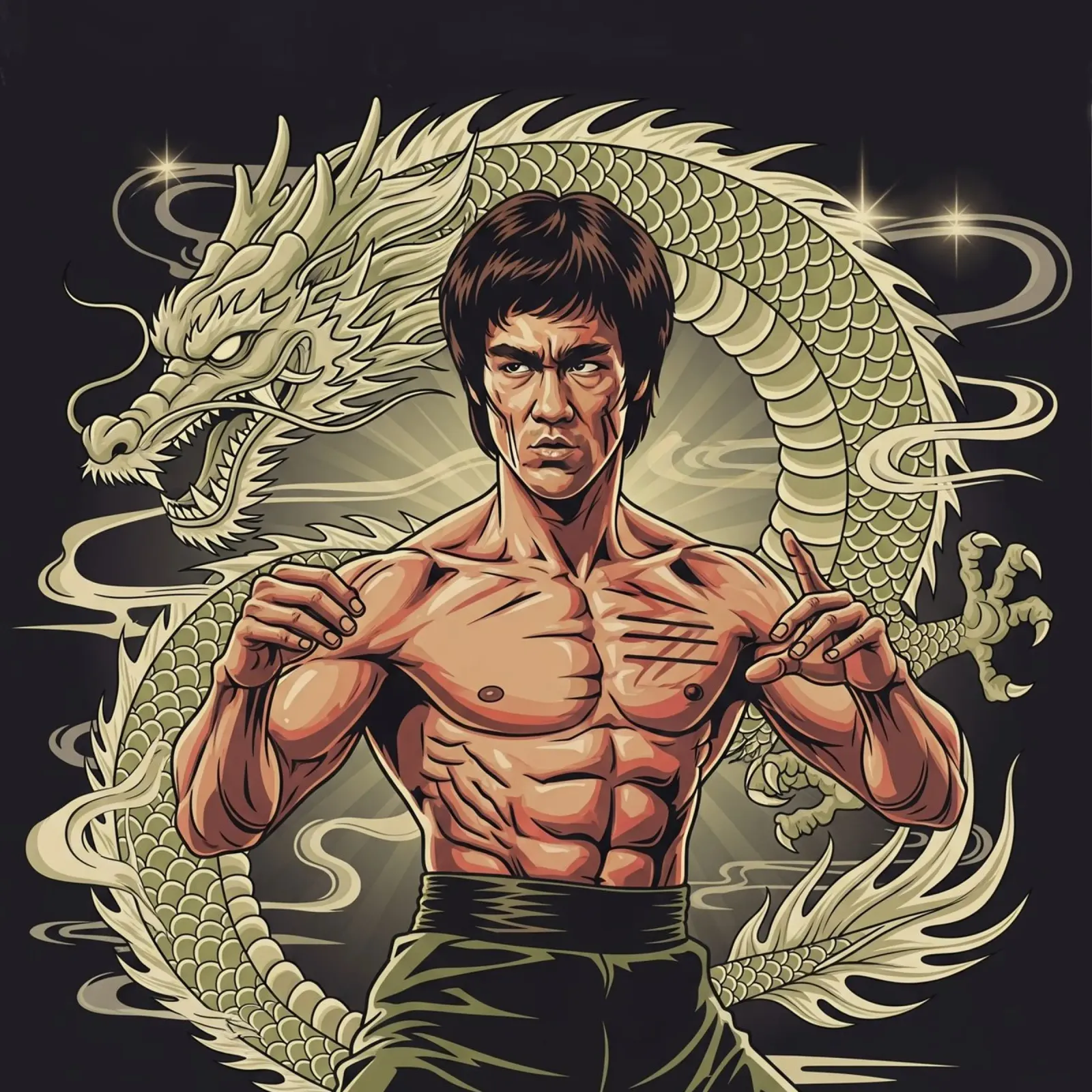 Bruce Lee the Legend of martial art alluminio dibond da Lembayung art