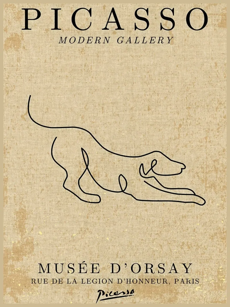 Picasso Dog Line Art pellicola backlit da Andrew S Morrison