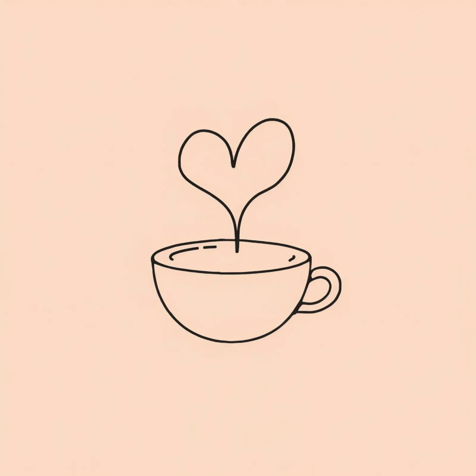 Tazza da caffè con vapore a forma di cuore su un semplice disegno pastello pellicola backlit da DesignDoodle