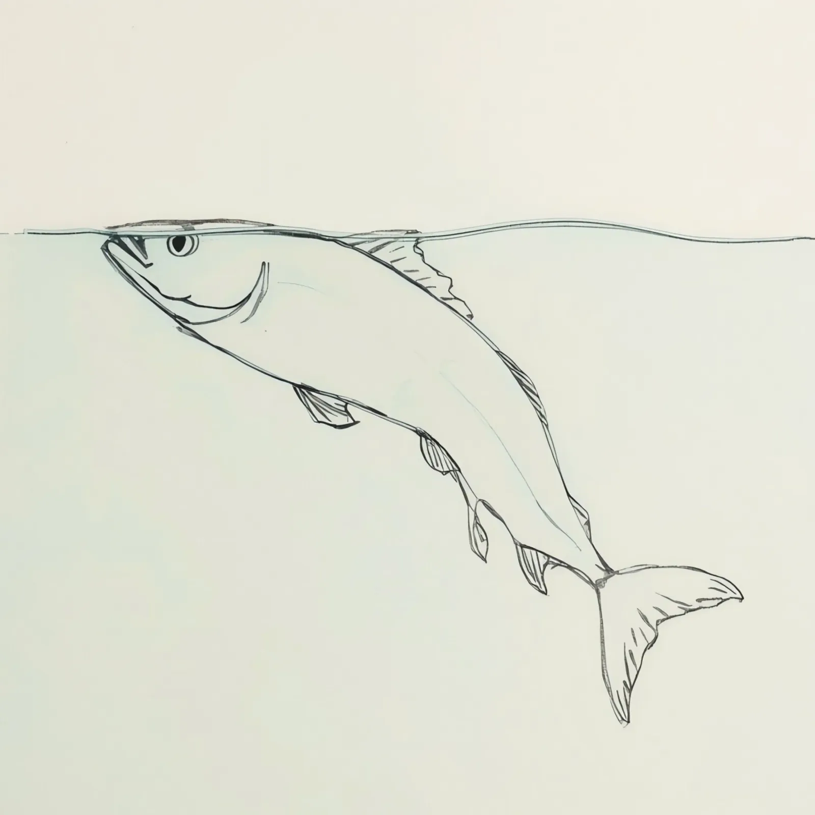 Poissons nageant juste sous la surface de l'eau dans l'art naturel poster de DesignDoodle